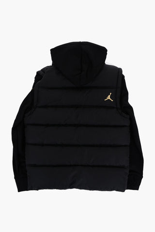 AIR JORDAN Padded Jacket with Sweat Sleeves And Golden-Effect Logo