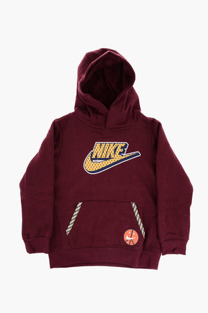 Hoodie aus Baumwollmischfleece mit kontrastierenden Details