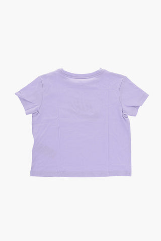 Solid-Color T-Shirt with Printed Logo