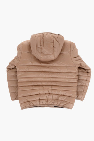 Einfarbige gepolsterte Jacke mit Fleece-Futter