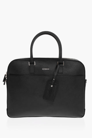 Saffiano Leather Bag with Double Handle