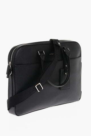 Saffiano Leather Bag with Double Handle