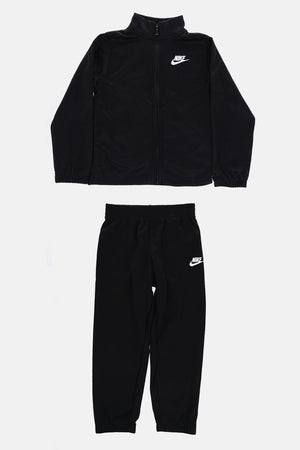 Set Felpa e Jogggers in Tinta Unita con Logo a Contrasto