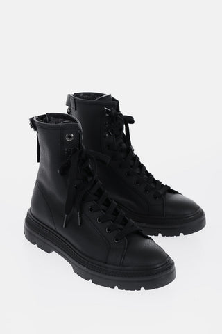 Anfibi in Pelle Martellata con Zip