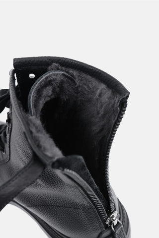Anfibi in Pelle Martellata con Zip