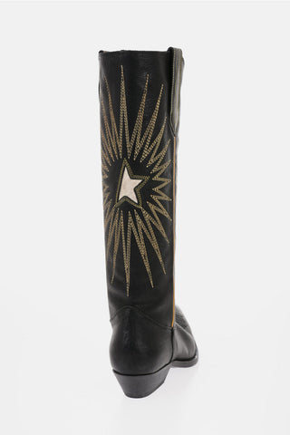 Leather WISH STAR Western Boots with Contrasting Details
