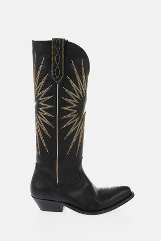 Leather WISH STAR Western Boots with Contrasting Details