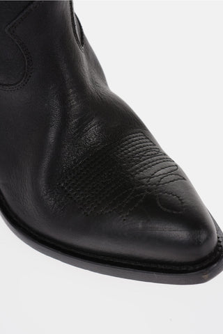 Leather WISH STAR Western Boots with Contrasting Details