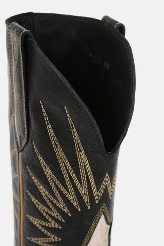 Leather WISH STAR Western Boots with Contrasting Details