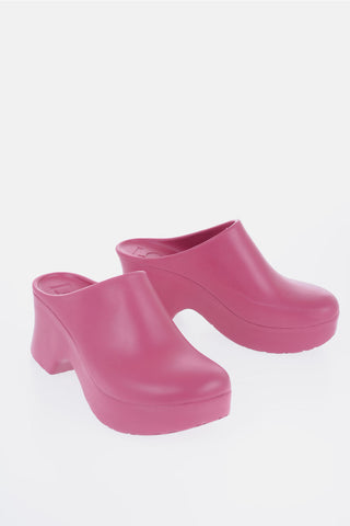 Solid Color Rubber Clogs Heel 9cm