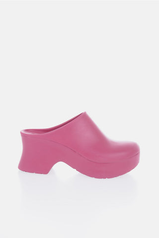 Solid Color Rubber Clogs Heel 9cm
