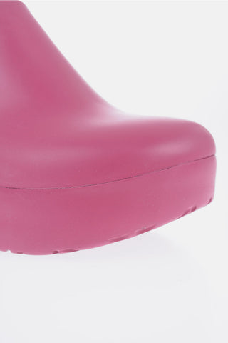 Solid Color Rubber Clogs Heel 9cm