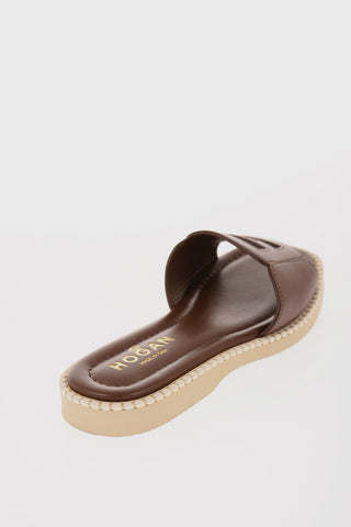 Leather Sandals with Cut Out Detail