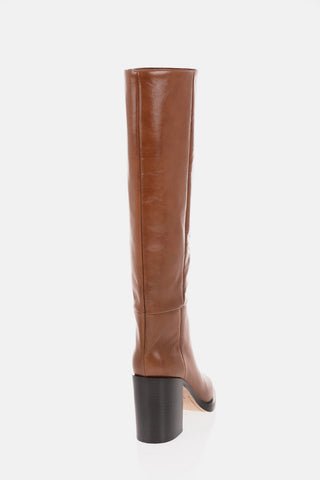 Solid Color Leather OPHELIA Boots Heel 9cm