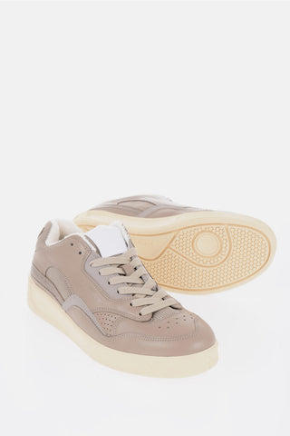 Leather and Fabric Low-Top Sneakers