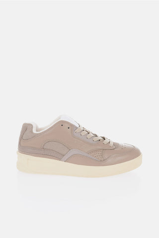 Leather and Fabric Low-Top Sneakers