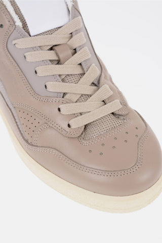 Leather and Fabric Low-Top Sneakers