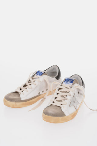 Vintage Effect Leather and Fabric SUPER-STAR CLASSIC Low Top Sneakers