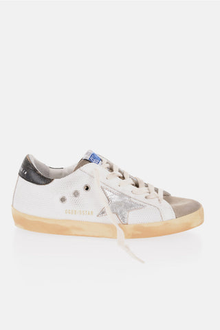 Vintage Effect Leather and Fabric SUPER-STAR CLASSIC Low Top Sneakers