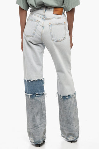 Boyfriend-Fit-Jeans aus Baumwolle mit 24 cm Kontraststreifen