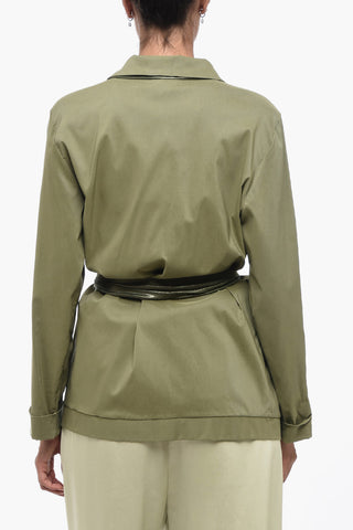 Unlined Open Jacket with Tie Detail