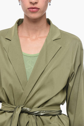 Unlined Open Jacket with Tie Detail