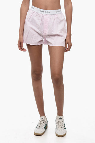 Striped Shorts with Logoed Elastic Band