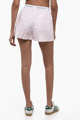 Striped Shorts with Logoed Elastic Band
