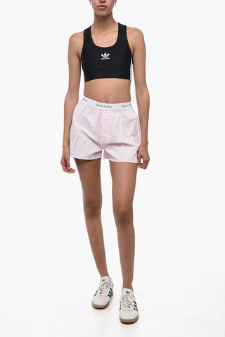 Striped Shorts with Logoed Elastic Band