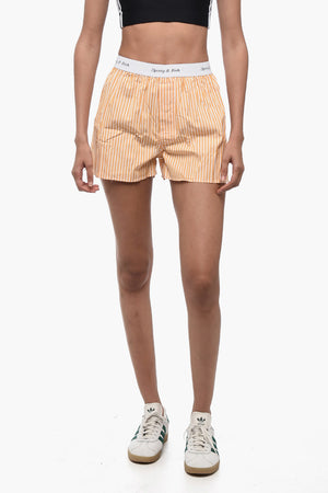 Striped Shorts CASSIE with Logo Elastic Waistband