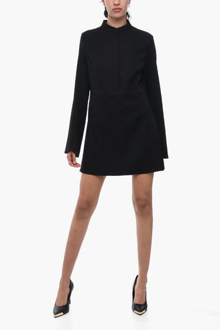 Mandarin Collar Blouse with Side Splits