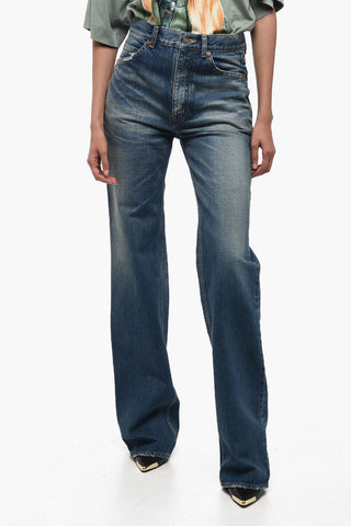 Jeans Straight Fit a Vita Alta 25cm