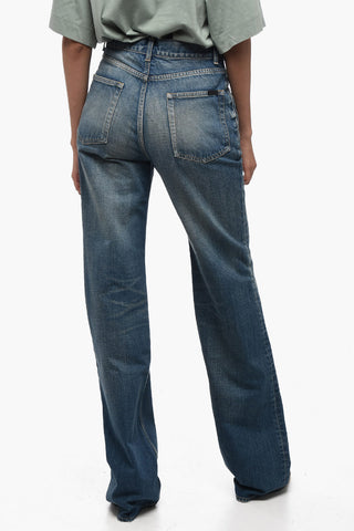 Jeans Straight Fit a Vita Alta 25cm