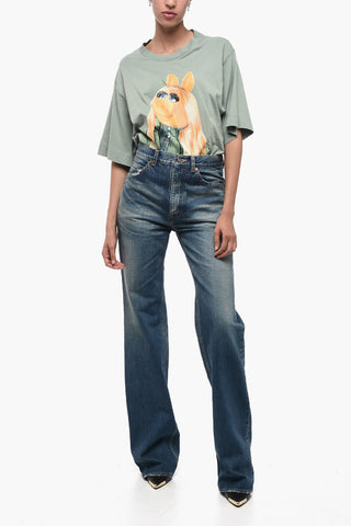 Jeans Straight Fit a Vita Alta 25cm