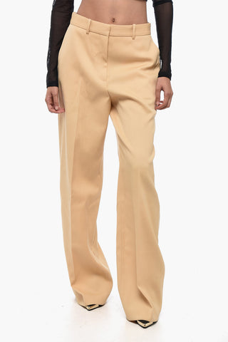 Wool Wide-leg Pants with Pleats