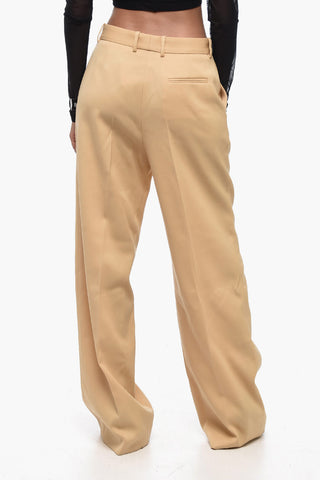 Wool Wide-leg Pants with Pleats