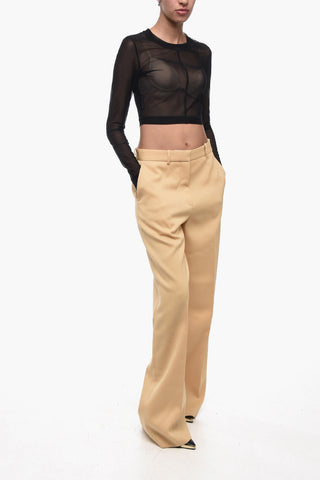 Wool Wide-leg Pants with Pleats