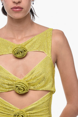 Rhinestoned Minidress with Cut-outs