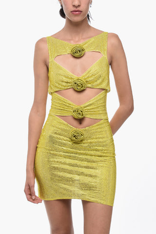 Rhinestoned Minidress with Cut-outs