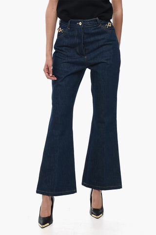 Jeans Flare Fit Con Dettagli Gioiello 27cm