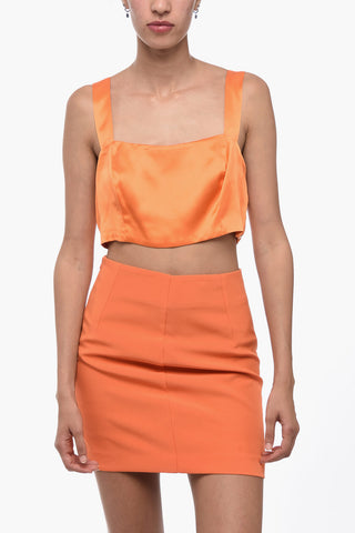 Silk Crop Top with Side Zip