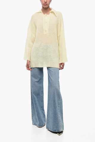 Dropped Shoulder Oversize Sweater with Collar
