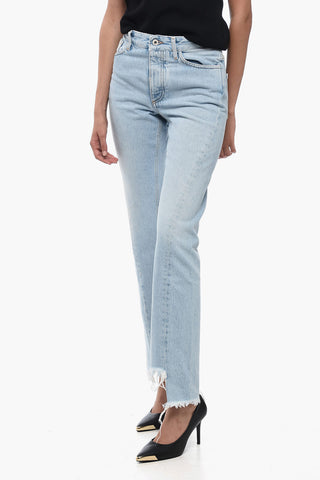 Fringed Bottom TWIST SEAM Skinny Fit Denims 17cm