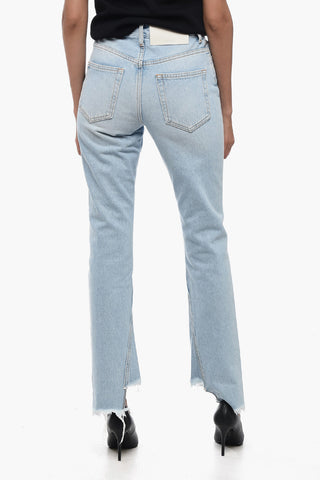 Fringed Bottom TWIST SEAM Skinny Fit Denims 17cm