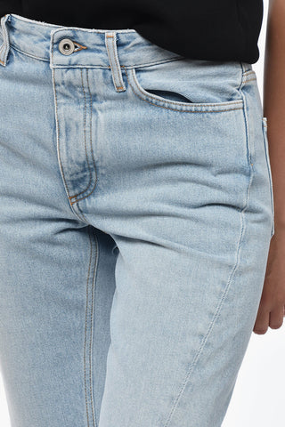Fringed Bottom TWIST SEAM Skinny Fit Denims 17cm