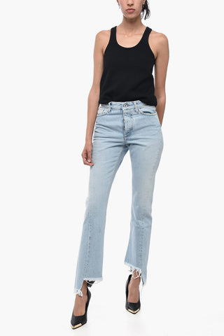 Fringed Bottom TWIST SEAM Skinny Fit Denims 17cm