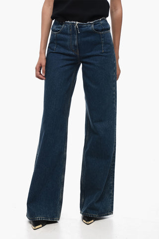 Jeans Palazzo con Lavaggio Scuro e Dettaglio a Taglio Vivo 30cm