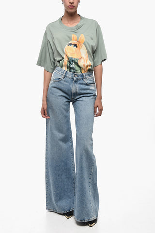 MAIN LABEL Flared-Fit-Jeans mit mittlerer Waschung 30cm