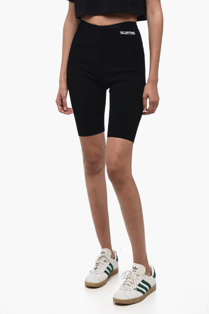 Stretch Cycling Shorts with Embroidered Logo