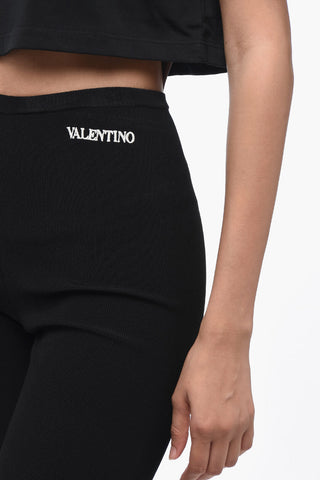 Shorts Ciclista in Tessuto Stretch con Logo Ricamato